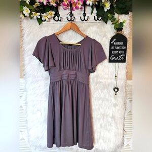 Milanghan Ruched Batwing Sleeve Pleated Dress